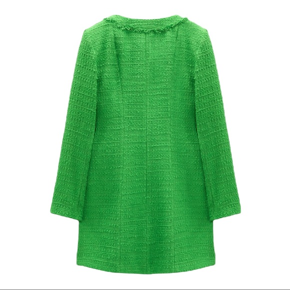Zara Green Textured Weave Dress - Picture 2 of 5